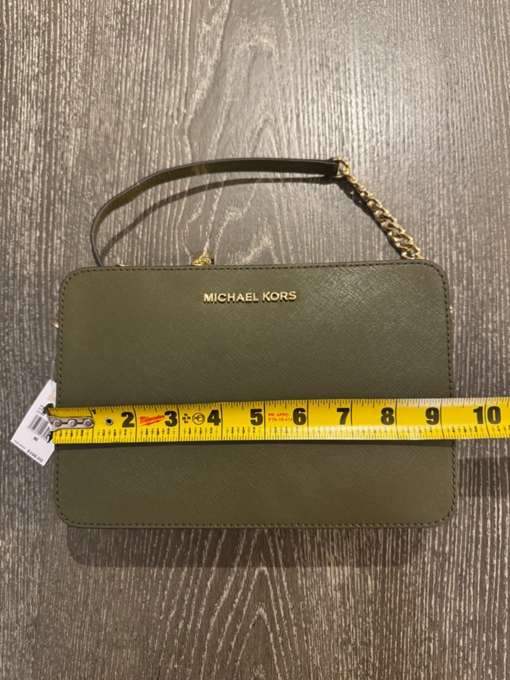 MICHAEL KORS Olive Leather Crossbody with Gold Hardware - Picture 5 of 6